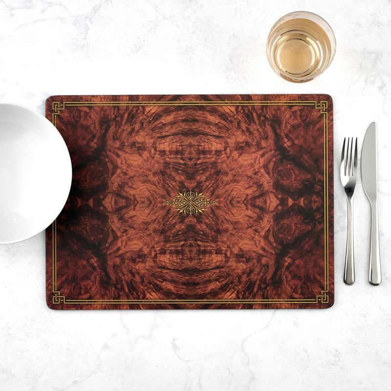 Pimpernel Walnut Burlap Set of 4 Placemats â€“ (15.7" x 11.7") Cork-Backed Rectangular Boards with Lacquer Finish, Heat & Stain Resistant Dining & Coffee Table Mats - Image 2